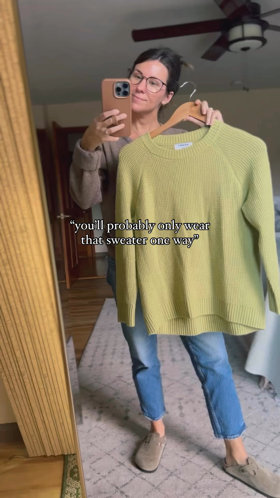 5 ways to wear this lime green sweater🍋‍🟩

Outfit 1: lime green sweater (xs petite), corduroy pants (mine are older and too big actually, so linked similar), and brown clogs

Outfit 2: black floral dress (mine is older so I linked similar options) with the lime green sweater (xs petite) layered over it and a bolo tie with tall brown suede boots (my boots are older, so I linked similar styles).

Outfit 3: lime green sweater (xs petite) with jeans (size 24 petite), cozy socks, bearpaw slippers, and a colorful and cozy scarf (I also own this scarf in another color—love how cozy it is!)

Outfit 4: lime green sweater (xs petite) layered over a lime green mini dress (size xs) & tall brown suede boots (my boots are older so I linked similar ones).

Outfit 5: lime green sweater (xs petite) , black wide leg jeans (size 0–I cut mine off because I’m short), black Mary Jane flats (I sized up 1/2 size and they’re very comfy!) and a colorful crochet knit crossbody bag (it’s from @oikoshandmade and so stunning!)

#LTKStyleTip #LTKSeasonal #LTKFindsUnder100