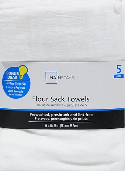 Mainstays 5-Piece Flour Sack Kitchen Towel Set - White | Walmart (US)