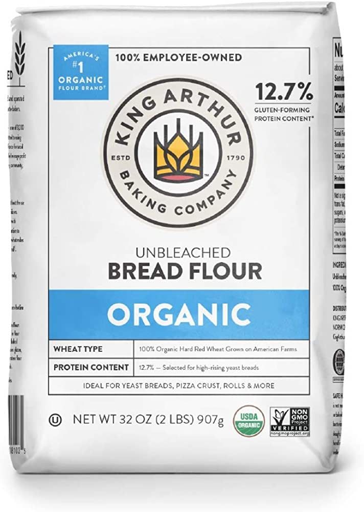 King Arthur, 100% Organic Unbleached Bread Flour, Non-GMO Project Verified, No Preservatives, 2 P... | Amazon (US)