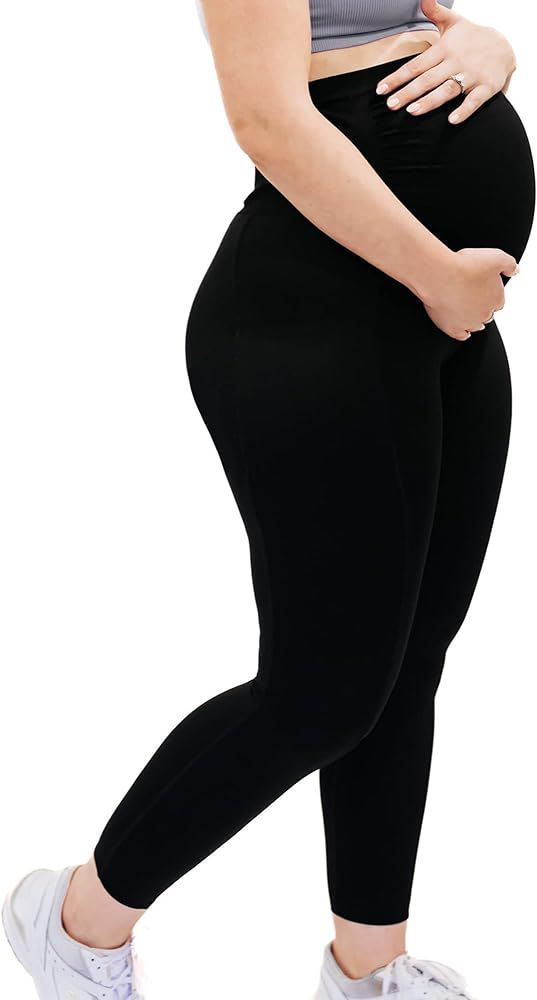 Motif Medical Maternity Leggings with Pocket - Maternity Leggings Over The Belly - Maternity Work... | Amazon (US)