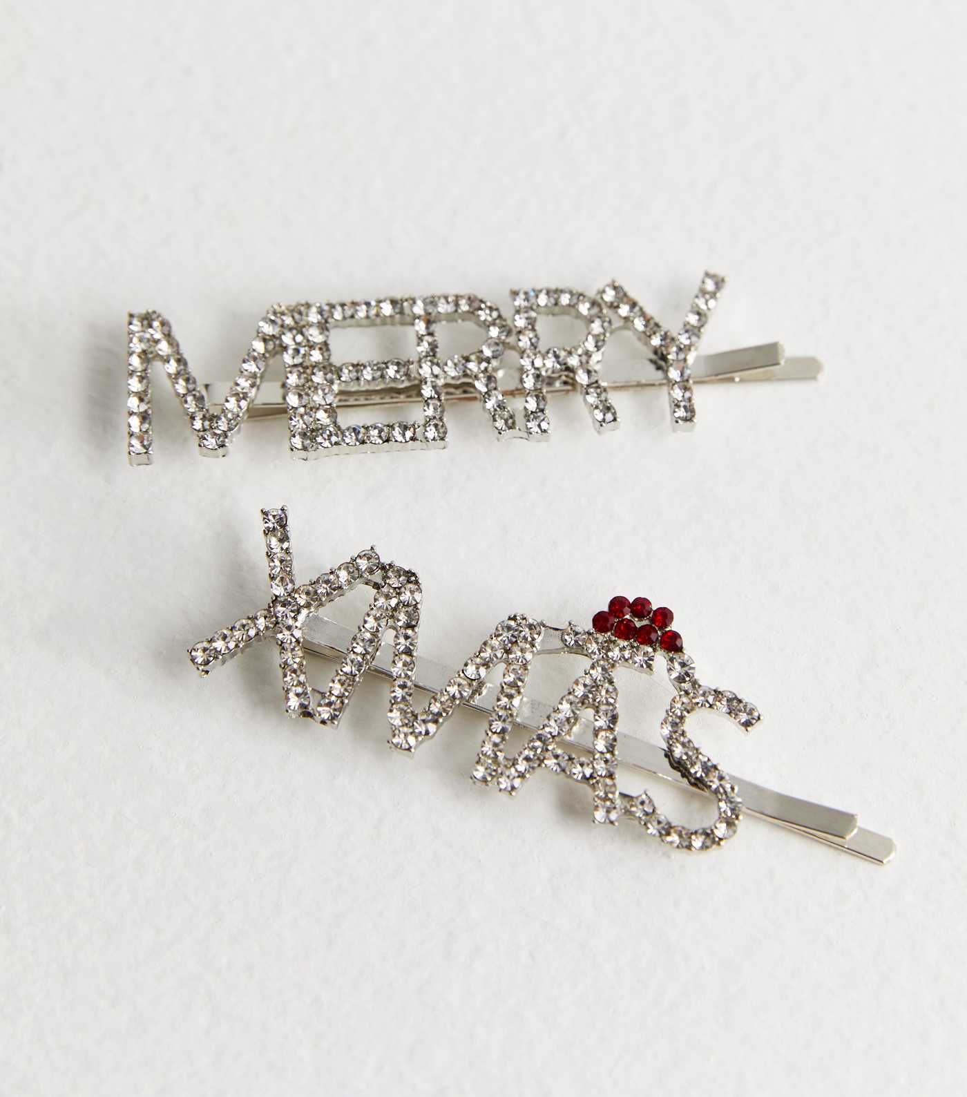 2 Pack Silver Diamanté Merry Xmas Hair Slides
						
						Add to Saved Items
						Remove from ... | New Look (UK)