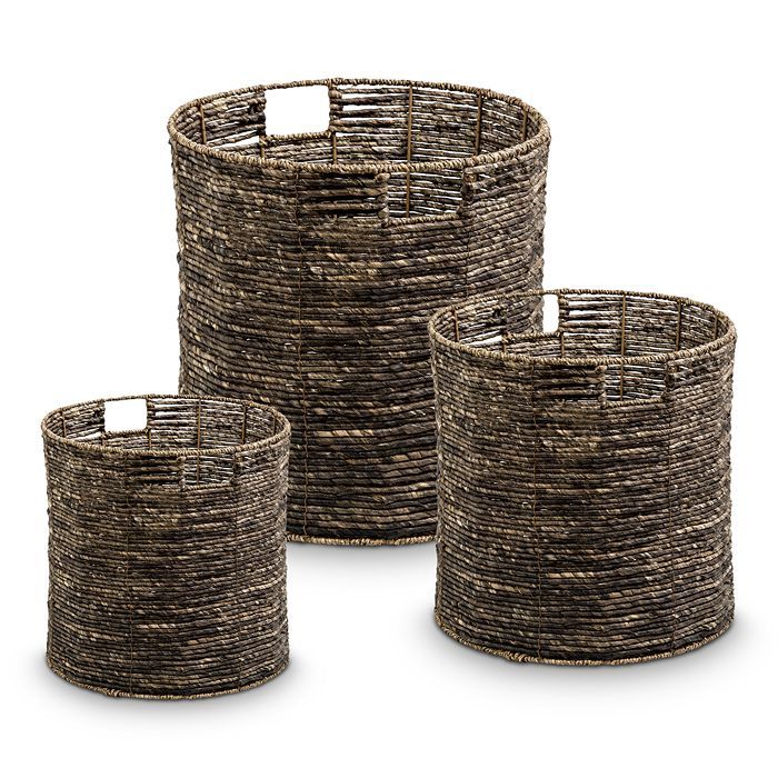 Honey Can Do Coastal Collection Nesting Storage Bins with Grab Handles, Set of 3, Brown Maize | Bloomingdale's (US)