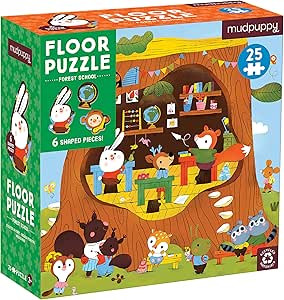 Mudpuppy Forest School – 25 Piece Floor Puzzle Includes Oversized Thick Pieces and 6 Shaped Pie... | Amazon (US)