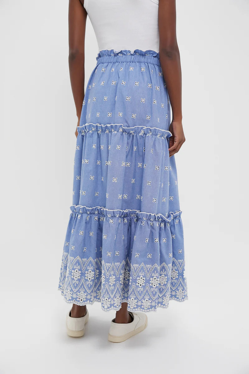 Chambray Embroidered Prado Skirt | Tuckernuck (US)