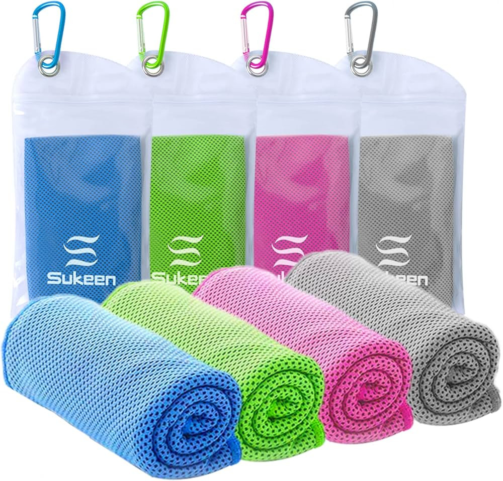 Sukeen [4 Pack Cooling Towel (40"x12"), Ice Towel, Soft Breathable Chilly Towel, Microfiber Towel... | Amazon (US)