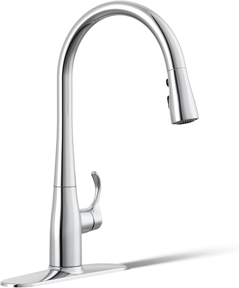 KOHLER 596-CP Simplice Kitchen Sink Faucets with Pull Down Sprayer, 3-Spray Design, Polished Chro... | Amazon (US)