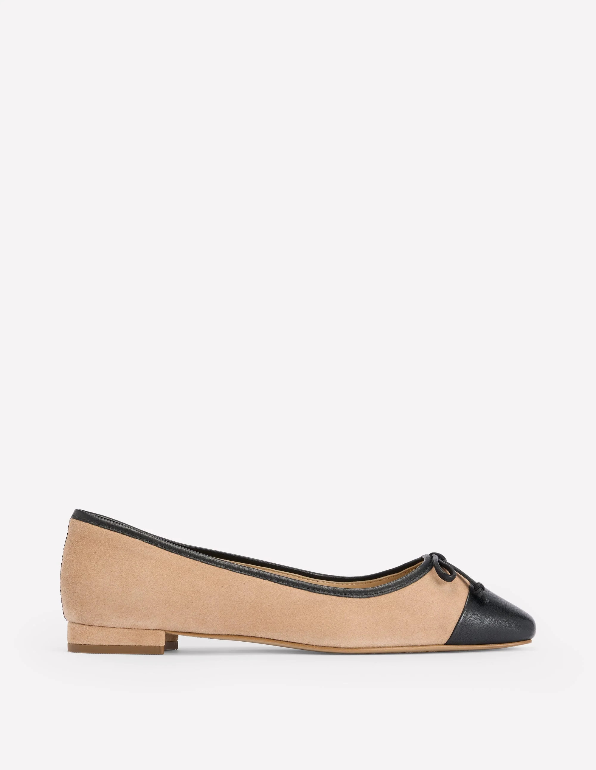 Toe Cap Ballet Flat-Macchiato Suede | Boden UK