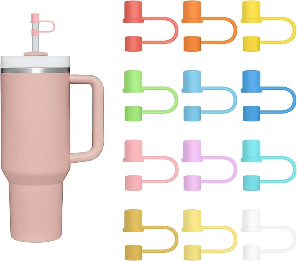 Vmini 12Pcs Straw Cover Cap for Stanley Cup Accessories, 10mm Silicone Straw Topper for Stanley 3... | Amazon (US)