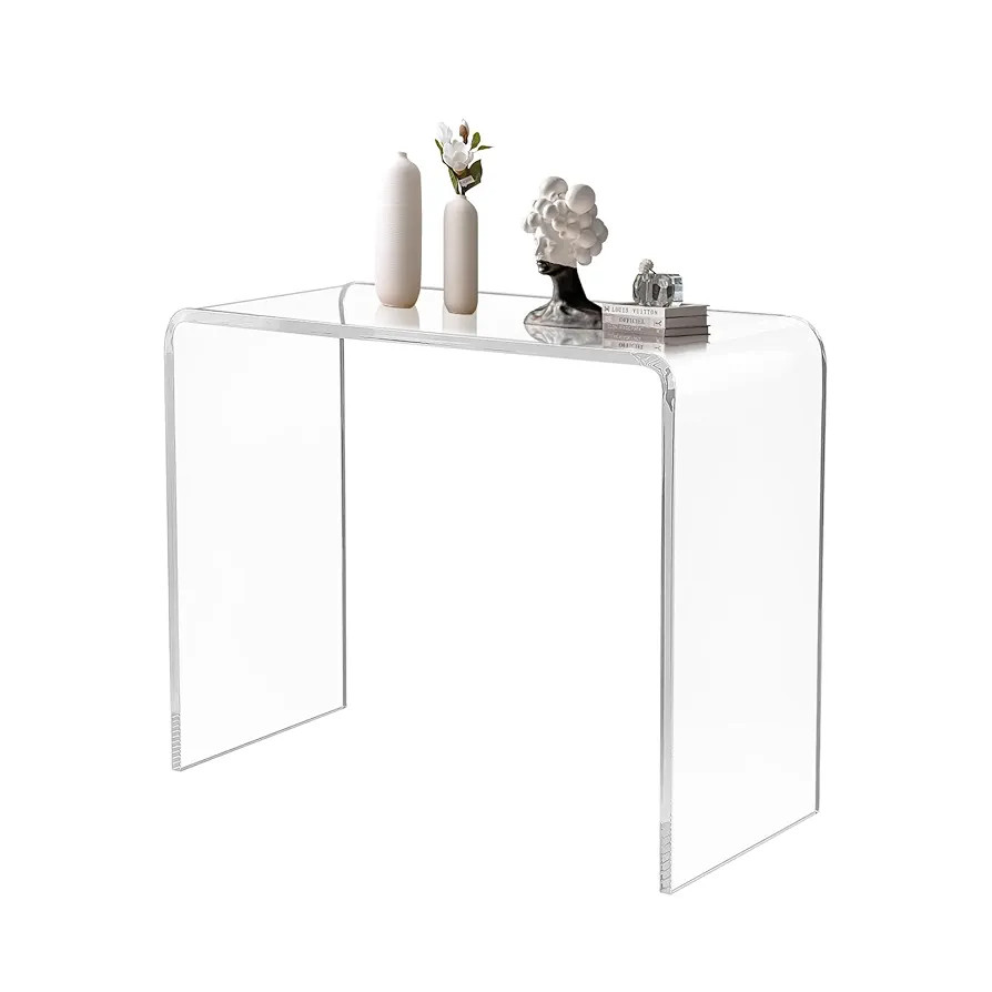 Acrylic Console Table, 37.5" L*15.25" W *29.25" H, 4/5" (20mm) Thick Modern Lucite Desk, U-Shape ... | Amazon (US)