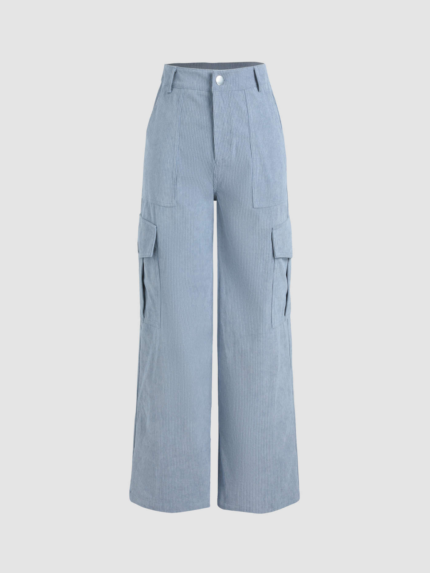 Solid Corduroy Cargo Straight Leg Pants | Cider