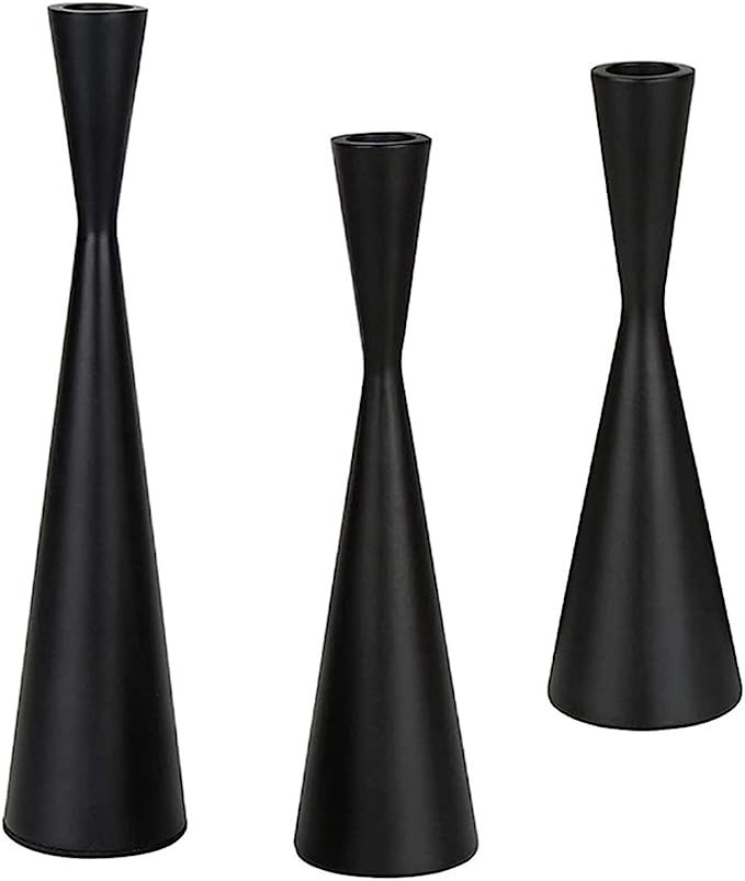 Double Taper Metal Candle Holders Set of 3, Candlestick Holders of Table Centerpiece, Long Pillar... | Amazon (CA)