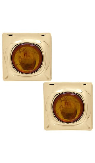Joan Earring in Gold & Amber | Revolve Clothing (Global)