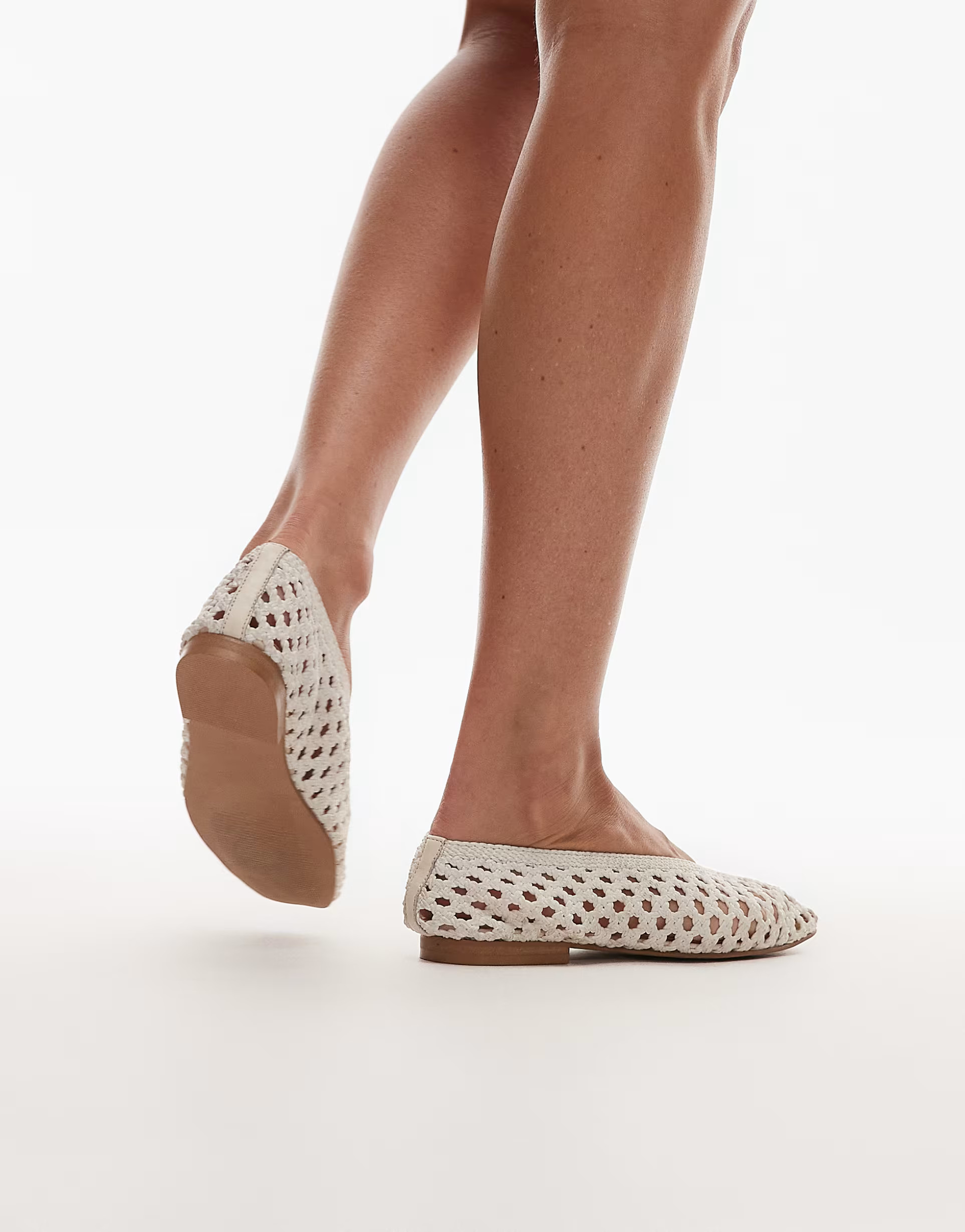 Topshop Beatti woven flat shoe in off white | ASOS | ASOS (Global)