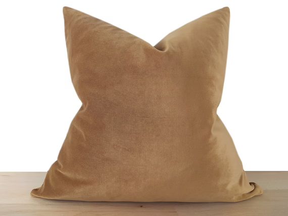 Camel Velvet Pillow Cover, Cotton Velvet Soft Fabric, Camel Euro Sham Cover, Velvet Throw Pillow ... | Etsy (CAD)