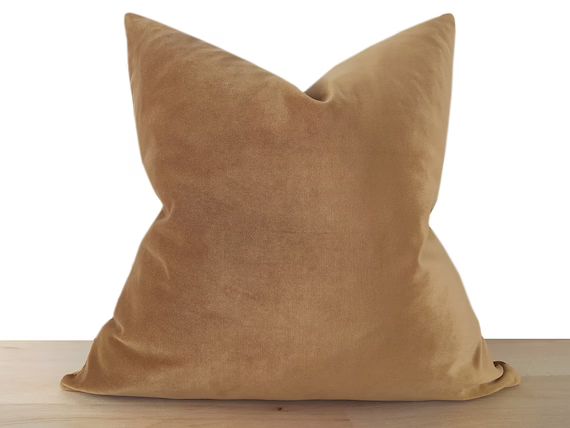 Camel Velvet Pillow Cover Cotton Velvet Soft Fabric Camel | Etsy | Etsy (US)