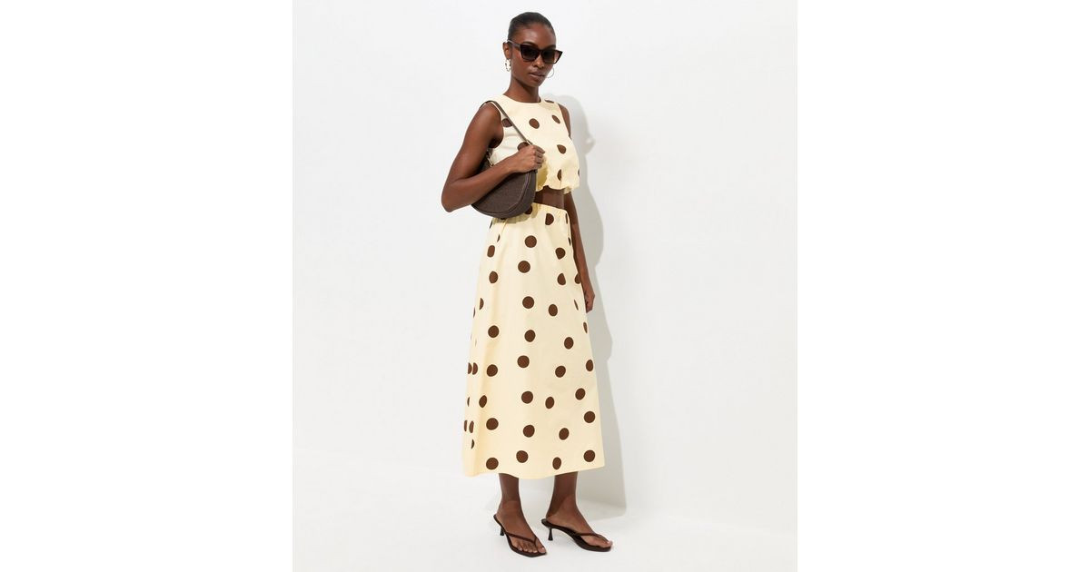Women's Cream Cotton Large Spot Print Circle Skirt New Look | New Look (UK)