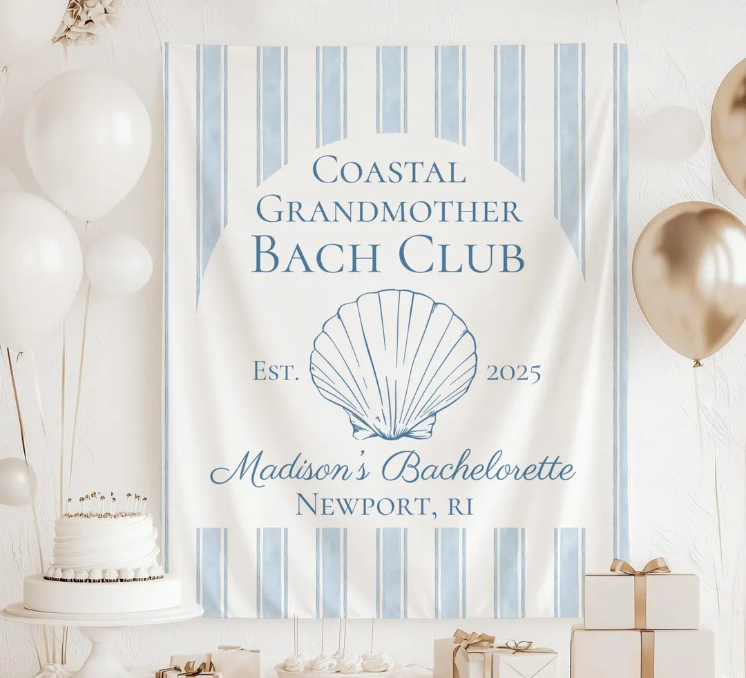 Coastal Grandmother Bachelorette Banner, Coastal Grandma Bachelorette Decor, Hydrangea Bacheloret... | Etsy (US)