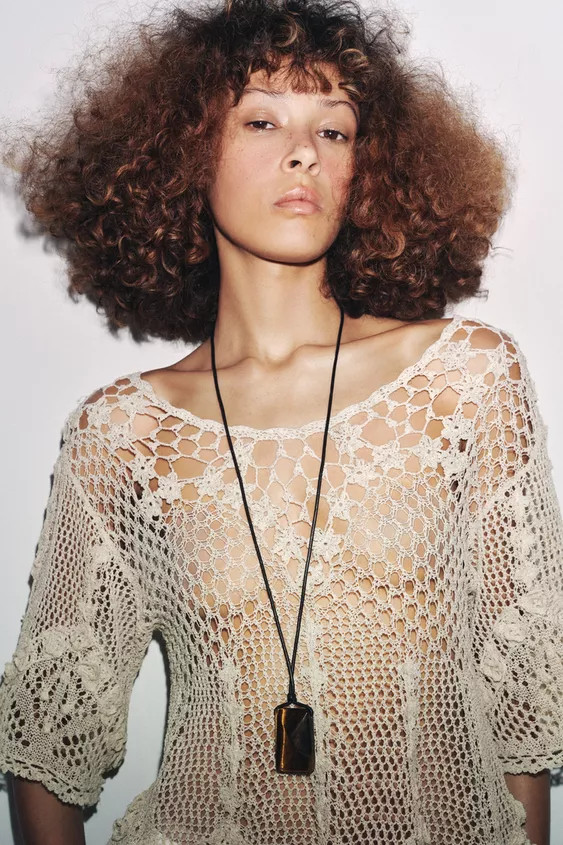 LEATHER CORD STONE NECKLACE | Zara US