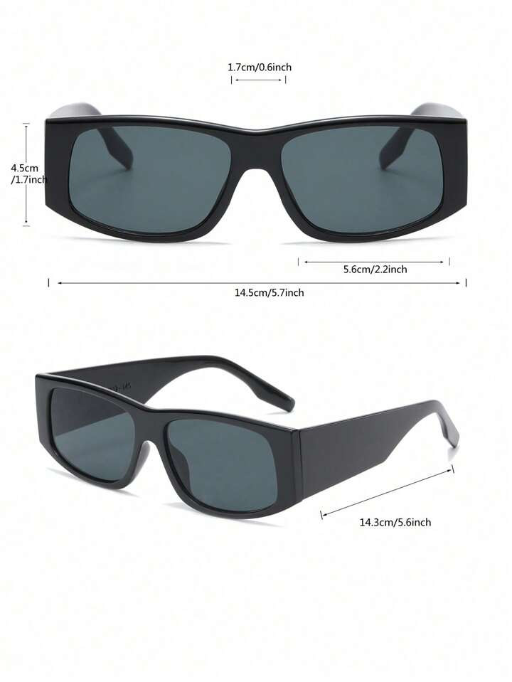 1pc Unisex Retro Square Oversized Fashion Glasses, High-End Fashionable Personality Glasses For Outdoor Sports Traveling Daily Wear,School Beach Accessories For Women Glasses Shades Basics Fall Winter Women Outfits Clothes Business Casual Gifts | SHEIN