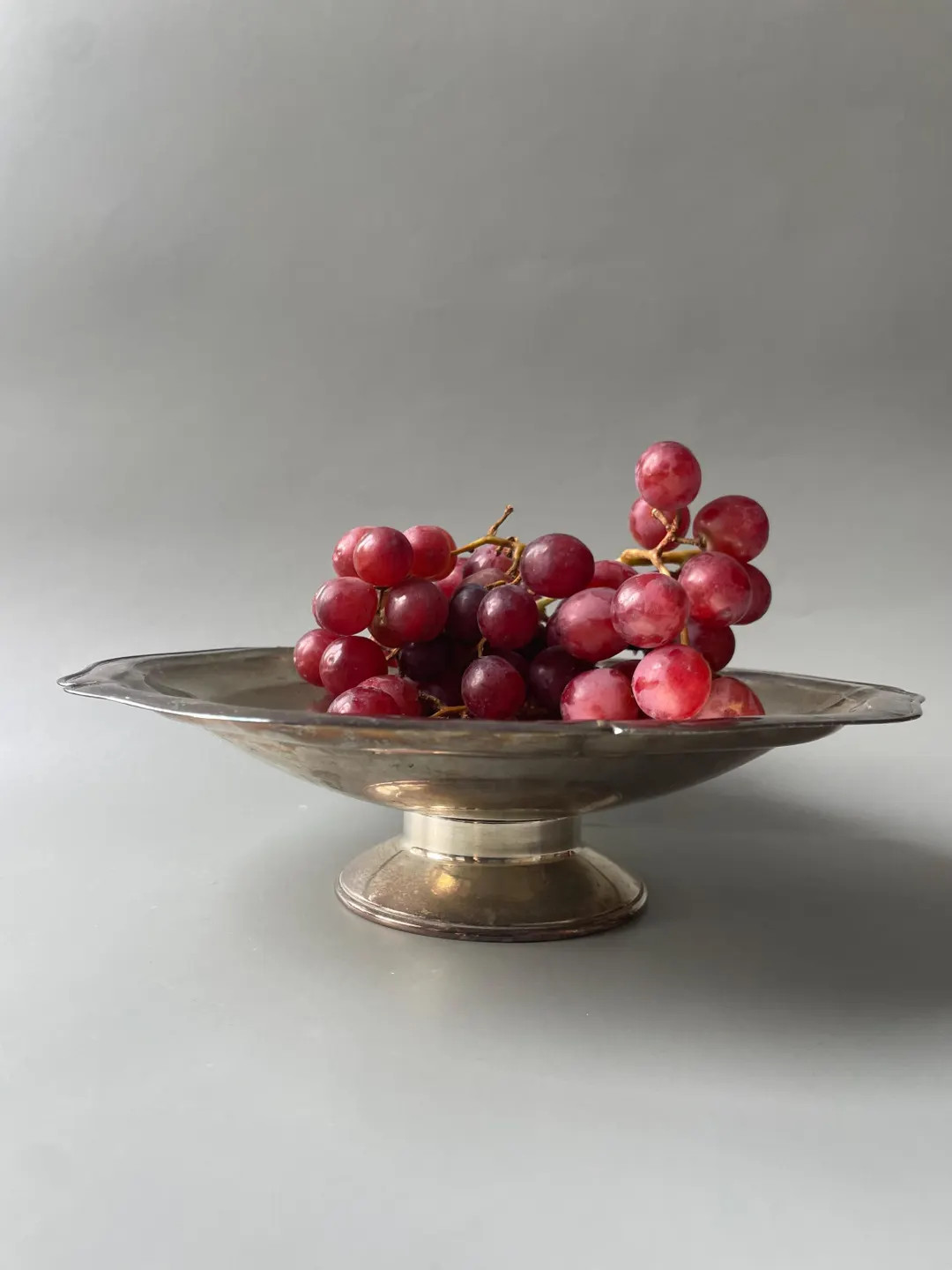 Vintage Pedestal Fruit Tray / Silver Plated / Raised Bowl / Home Display Decor / Scalloped Edge /... | Etsy (US)