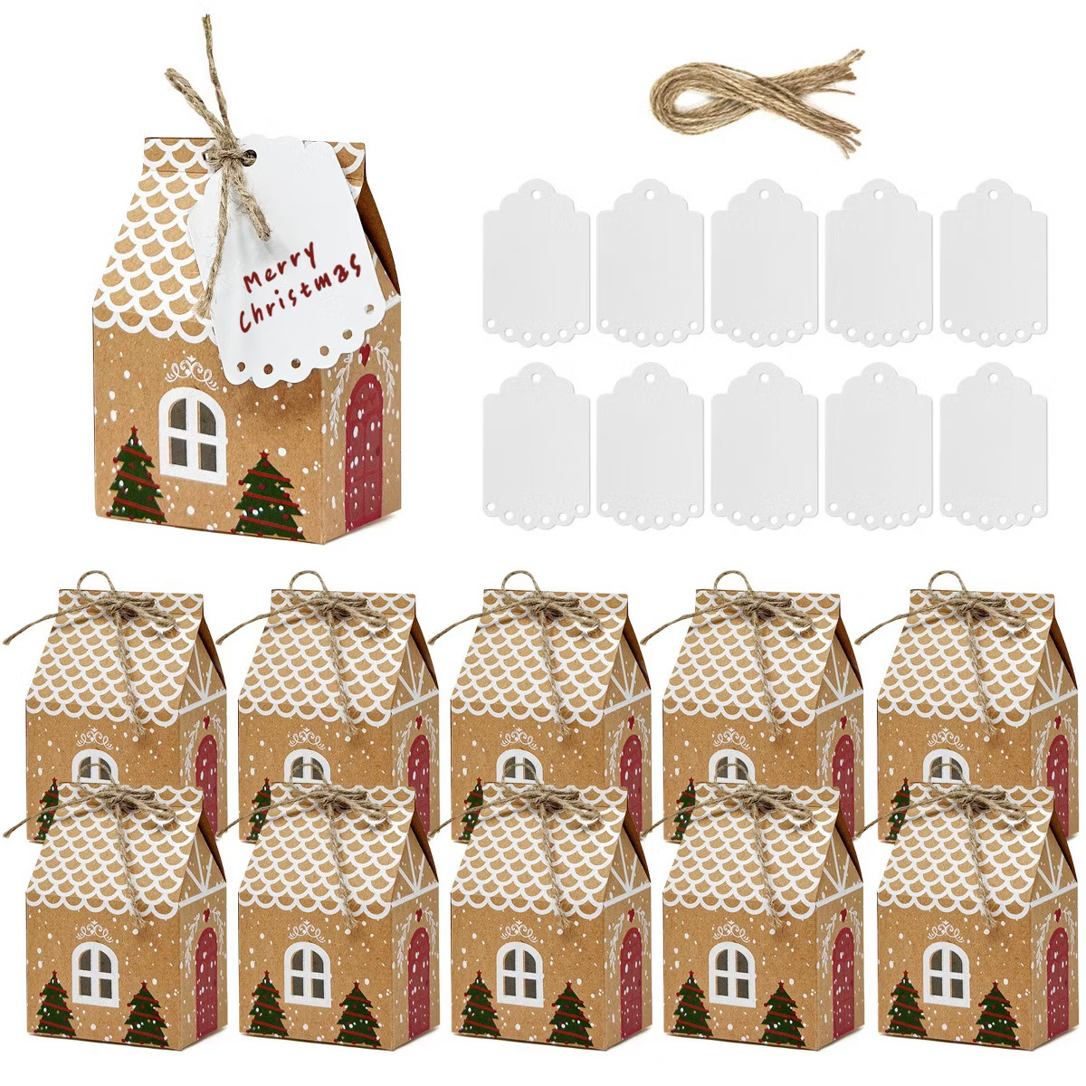 Wrapables Xmas Gingerbread House Gift Boxes & Tags 10pcs | Target