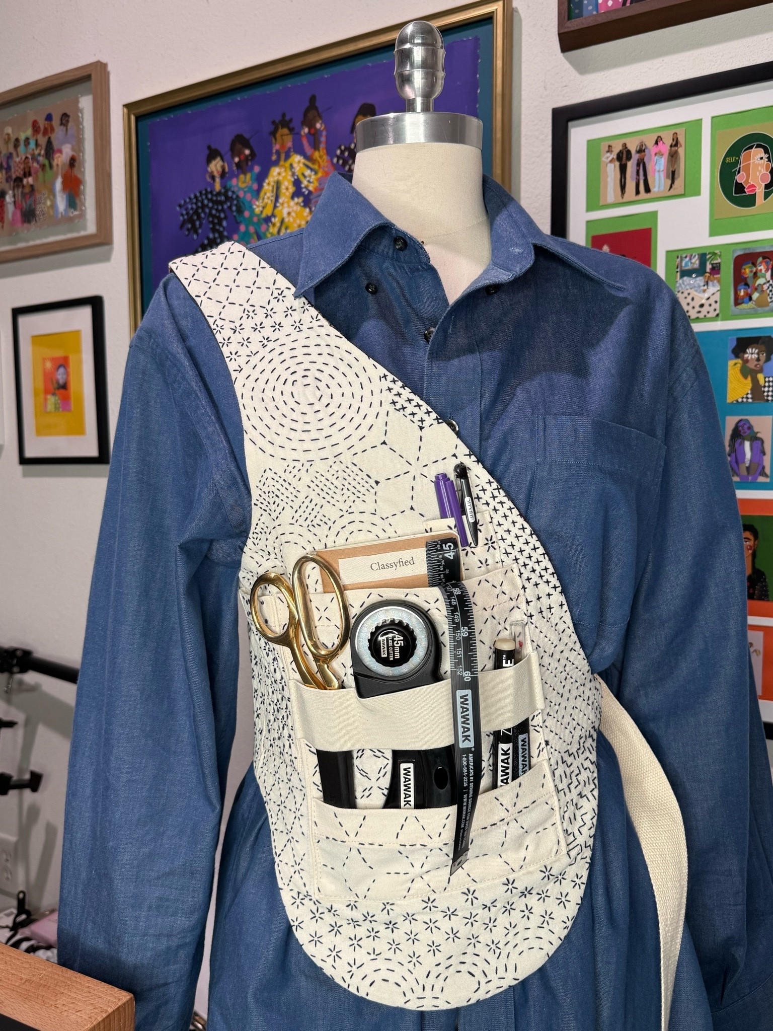 Everything I used for my reversible utility vest.