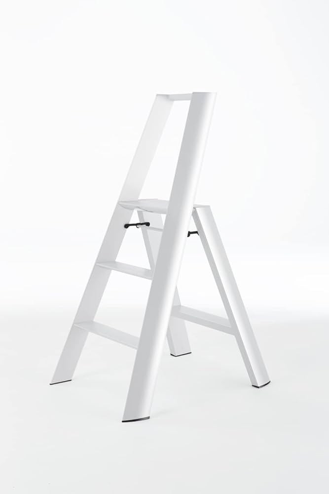 Hasegawa Ladders, Lucano Step Stool, Wide 3 Step, ANSI Certified, White | Amazon (US)