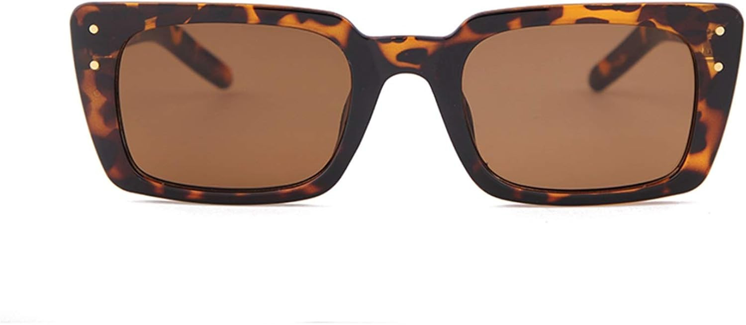 Retro Vintage Square Women Sunglasses Small Plastic Frame with Rivet | Amazon (US)