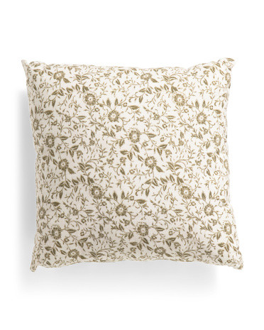20x20 Washed Printed Cotton Blend Slub Pillow | TJ Maxx