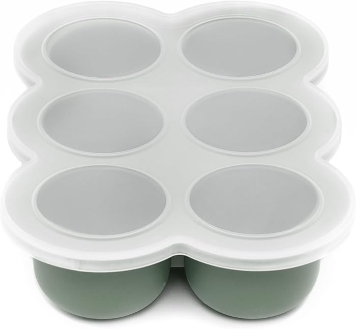 WeeSprout Silicone Baby Food Freezer Tray Perfect Storage Container, Matte Green, Six 3 Ounce Sec... | Amazon (US)