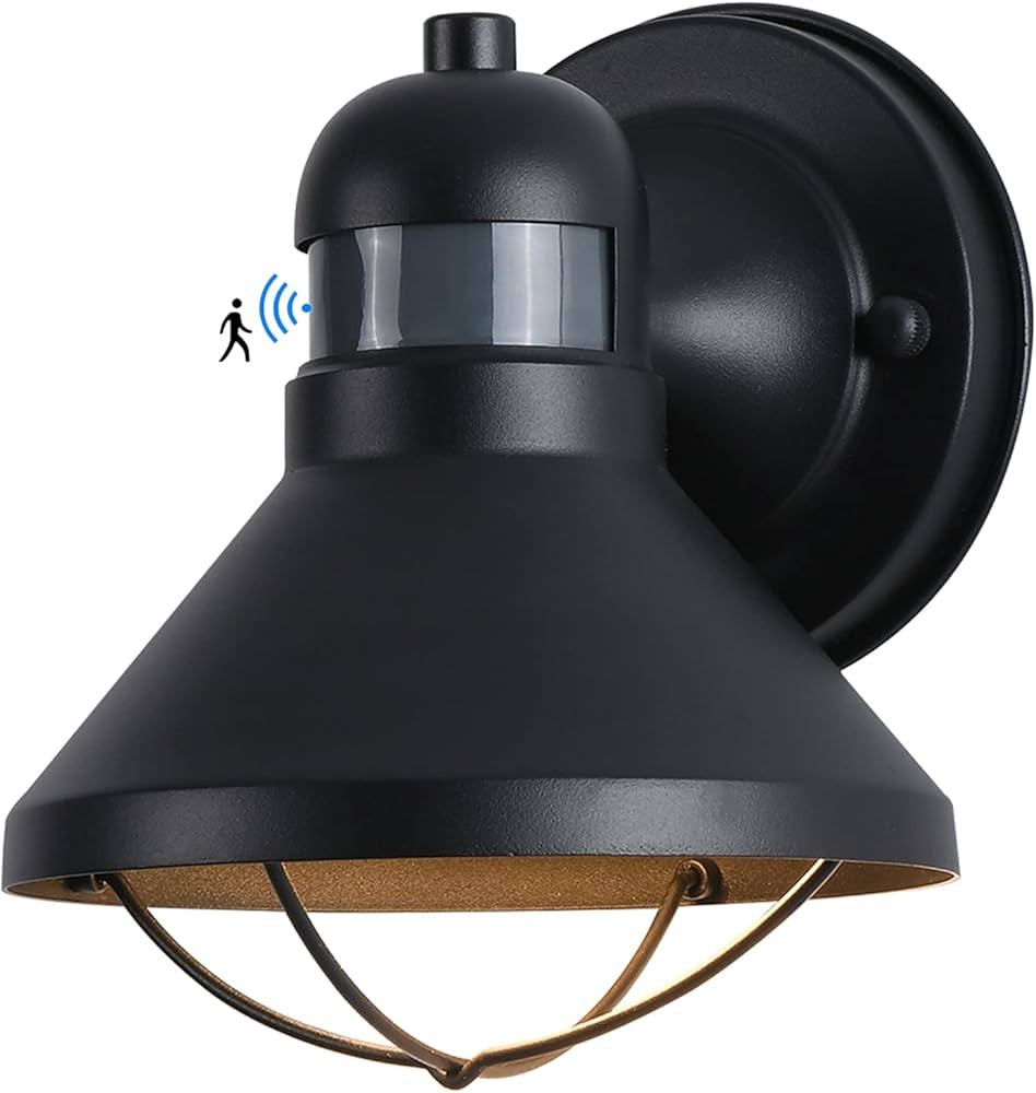 LONEDRUID Motion Sensor Outdoor LED Porch Wall Light Fixtures Dusk to Dawn Exterior Barn Wall Lan... | Amazon (US)