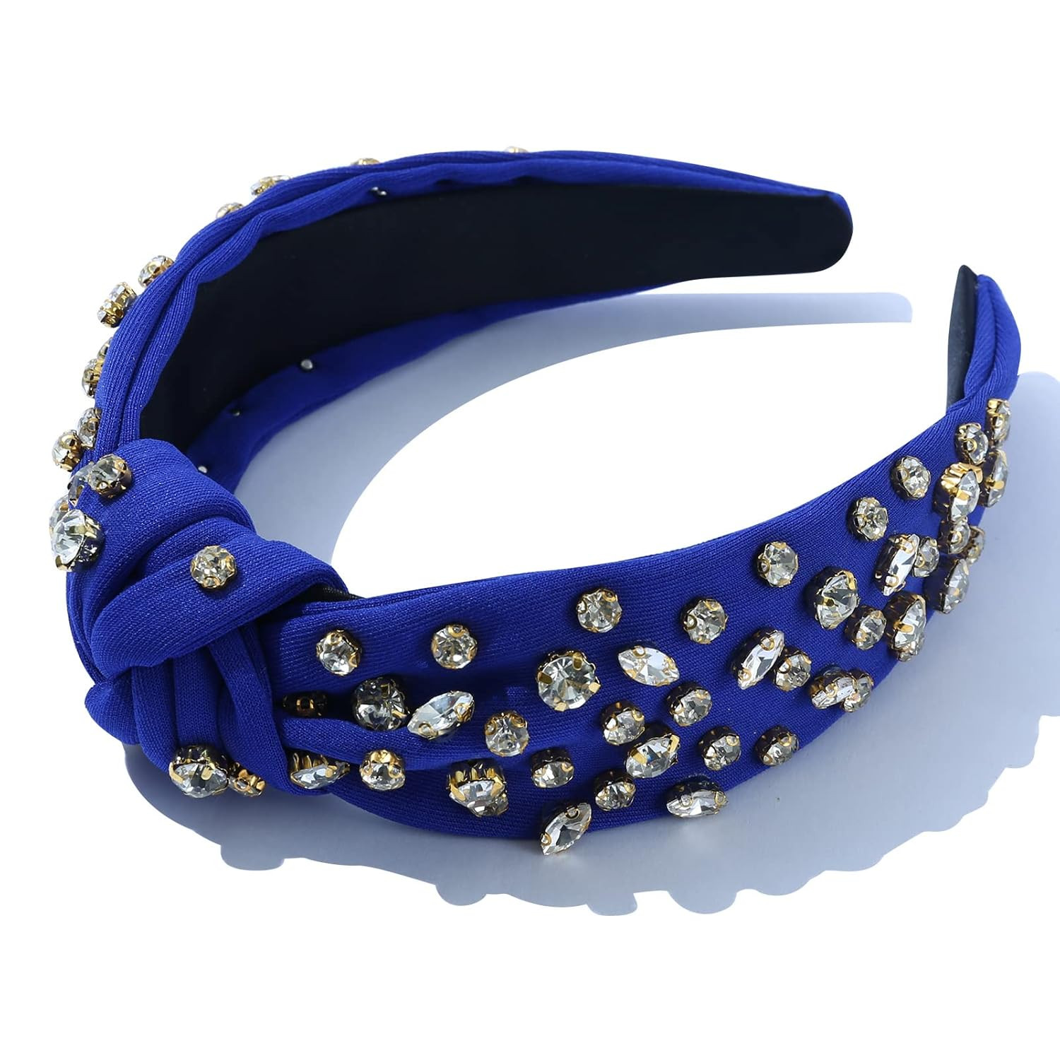 Amazon.com : Women Knotted Jeweled Headband Crystal Embellished Mixed Top Hairband ladies Twist N... | Amazon (US)