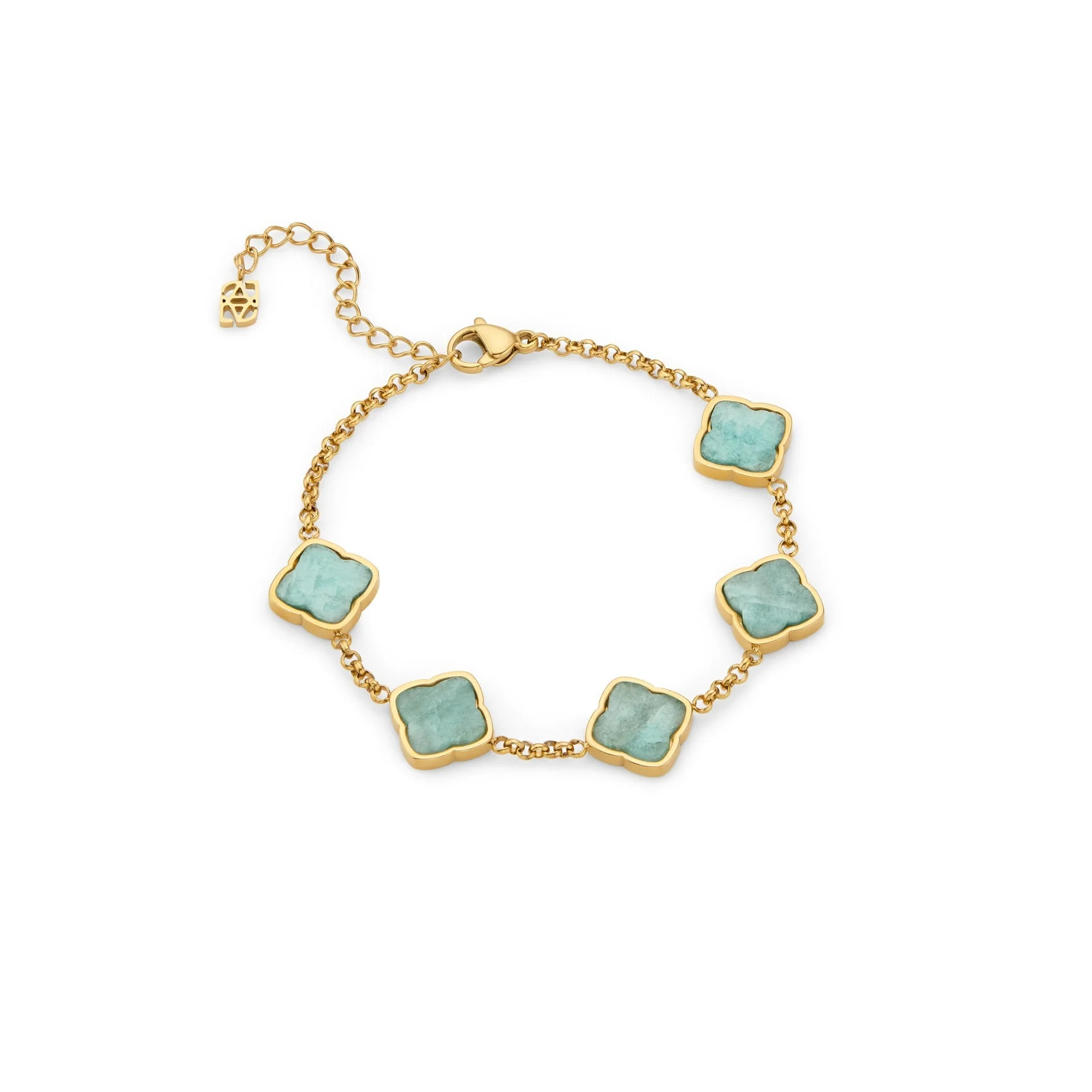 Amazonite Multi Clover Bracelet (Gold) | Abbott Lyon