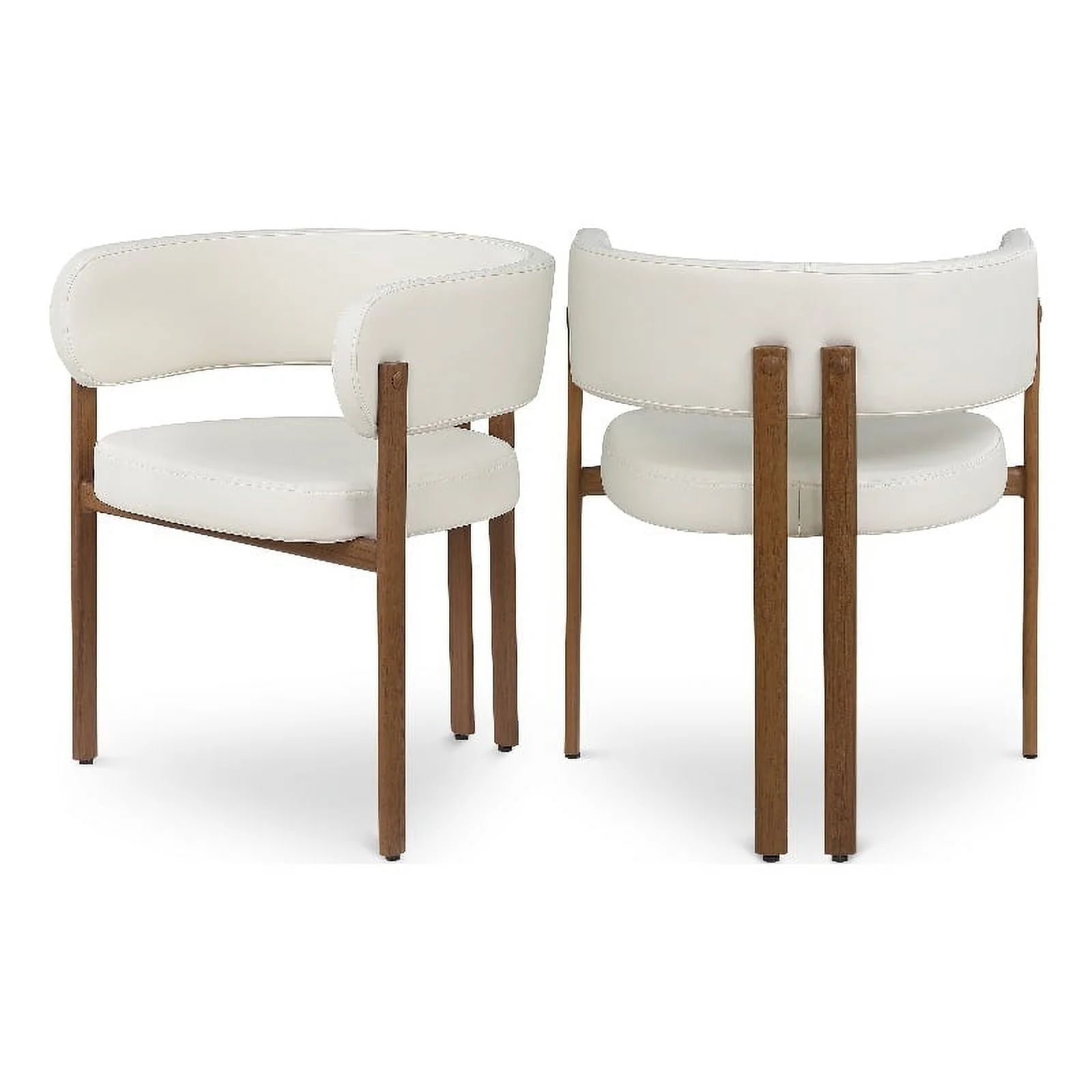 Meridian Furniture Gideon Cream Vegan Leather Dining Chair (Set of 2) | Walmart (US)