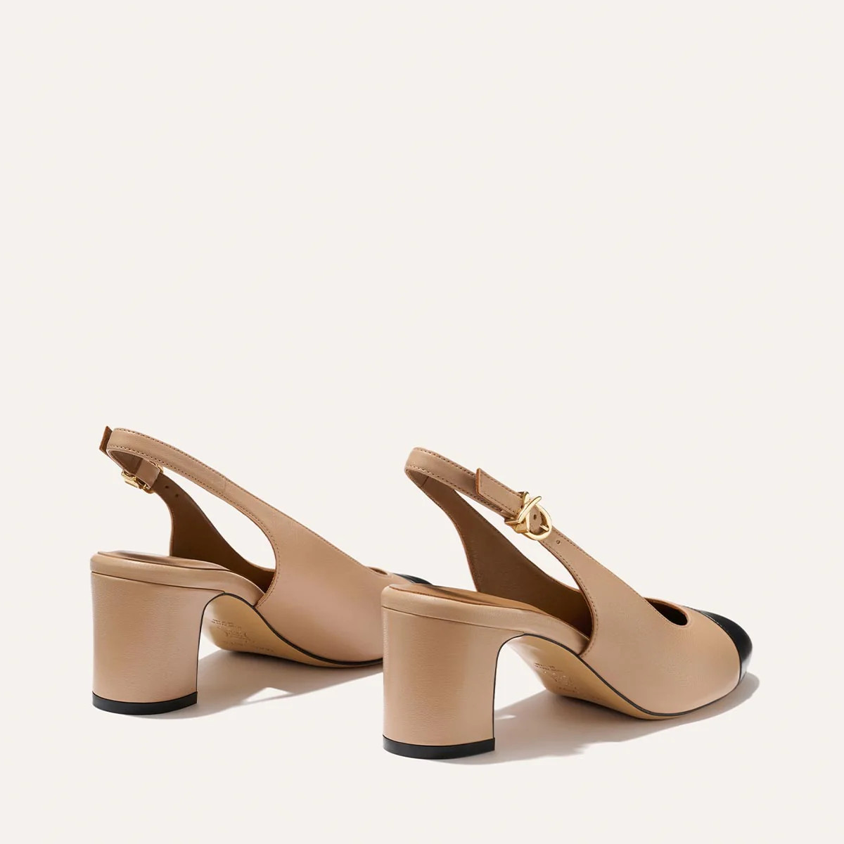 The Cluny Slingback - Dune and Black Nappa | Margaux