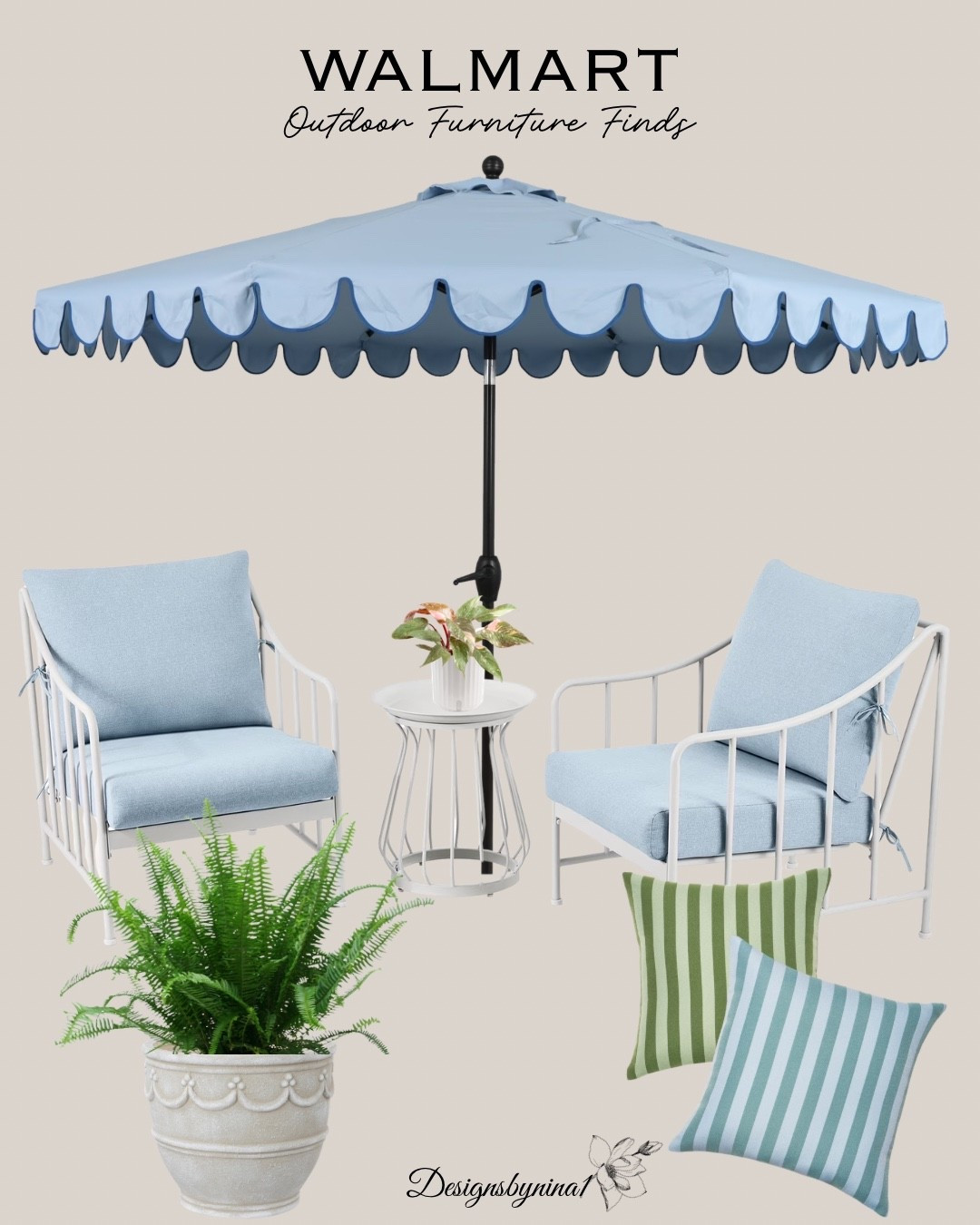 🩵🤍Beautiful blue & white outdoor patio furniture finds from Walmart! 

Outdoor Furniture | Outdoor Chairs | Blue Patio Umbrella | Outdoor Entertaining | Spring Entertaining | Summer Entertaining | Effortless Outdoor Entertaining | Lenai Furniture | Florida Living | Poolside Furniture | Walmart 

#LTKSeasonal #LTKHome
