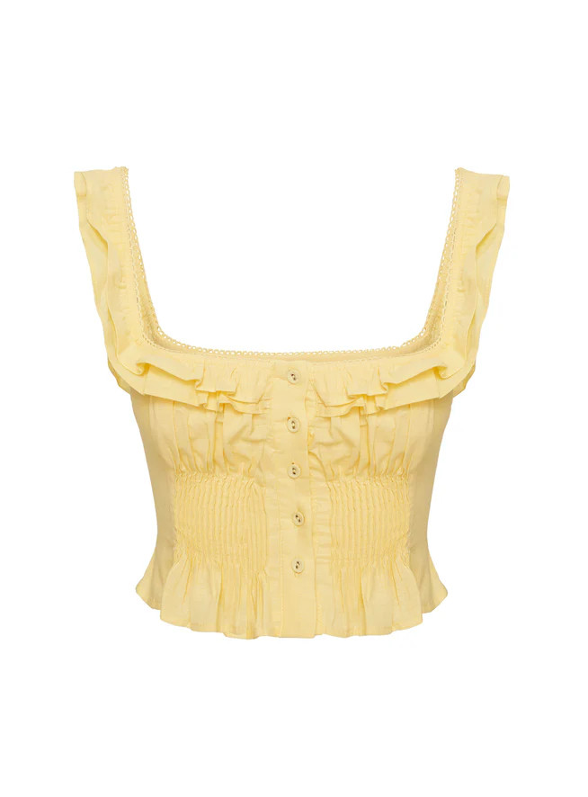 Isadoria Frill Top Yellow | Princess Polly US
