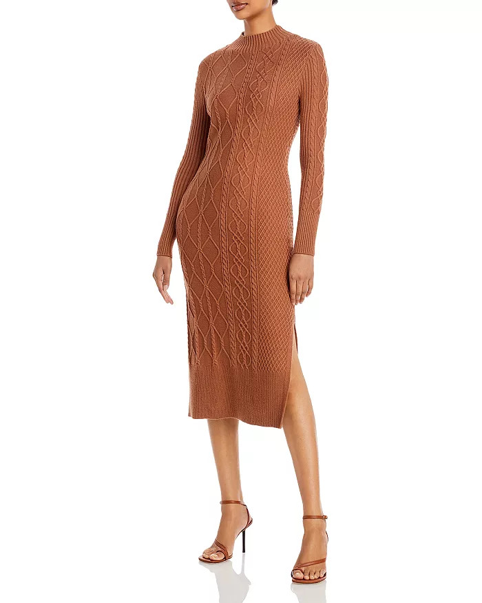 Mock Neck Cable Knit Sweater Dress | Bloomingdale's (US)