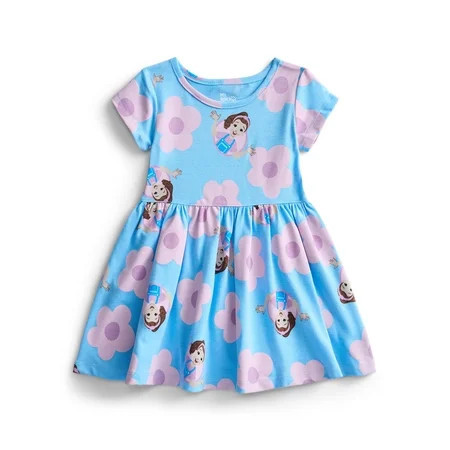 Ms. Rachel Toddler Girl Allover Print Dress with Short Sleeves, Sizes 12M-5T | Walmart (US)