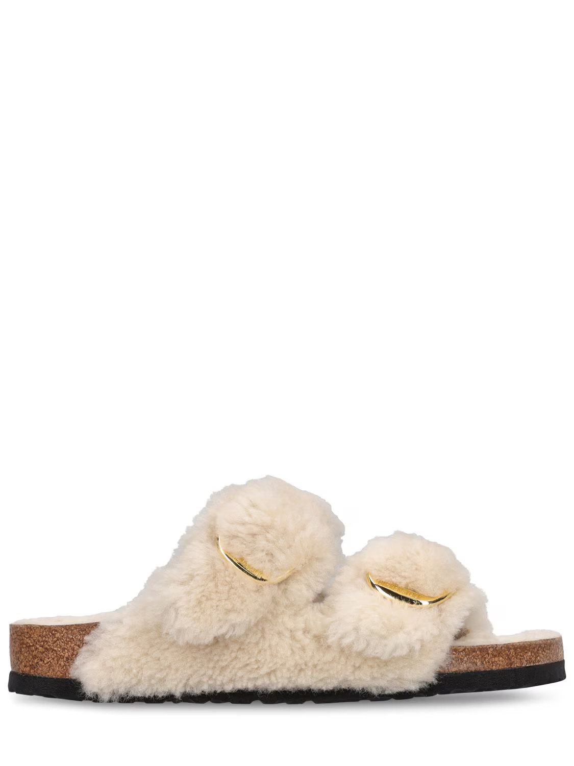 Arizona Big Buckle Shearling Sandals | Luisaviaroma