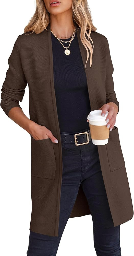 ANRABESS Cardigan Sweater for Women Casual 2025 Fall Fashion Coat Long Sleeve Open Front Knit Coa... | Amazon (US)