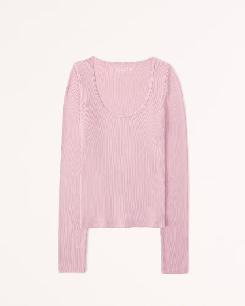 Featherweight Rib Balletic Scoopneck Top | Abercrombie & Fitch (US)