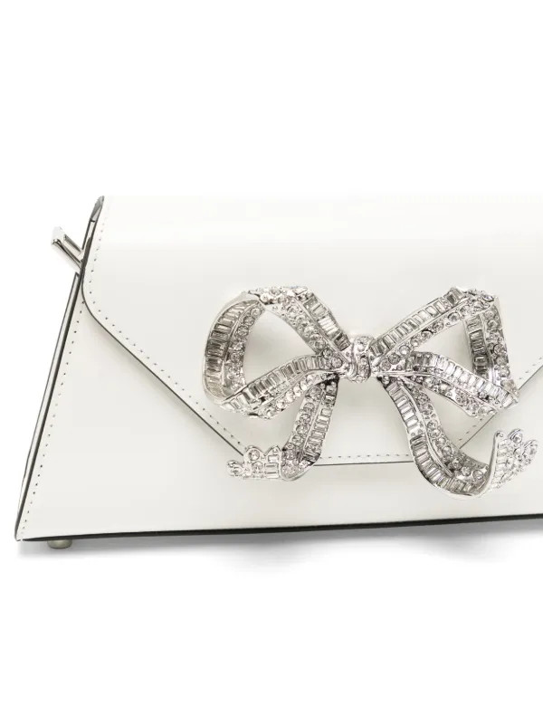 crystal-bow leather shoulder bag | Farfetch Global