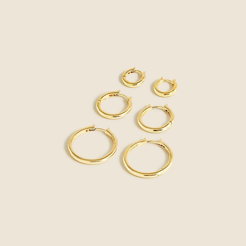 Set-of-three small hoop earrings | J. Crew US