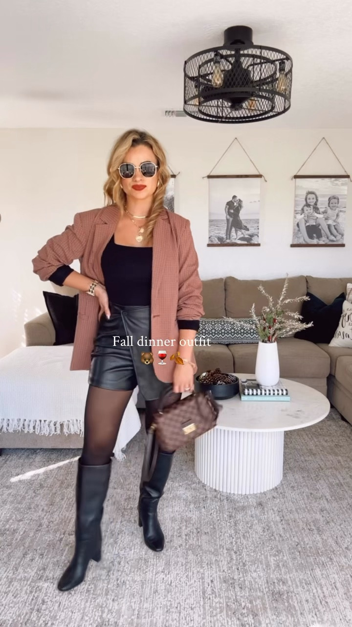 Easy fall dinner outfit!! This leather skort is the perfect base for any seasonal look 🧸

#LTKShoeCrush #LTKStyleTip #LTKItBag