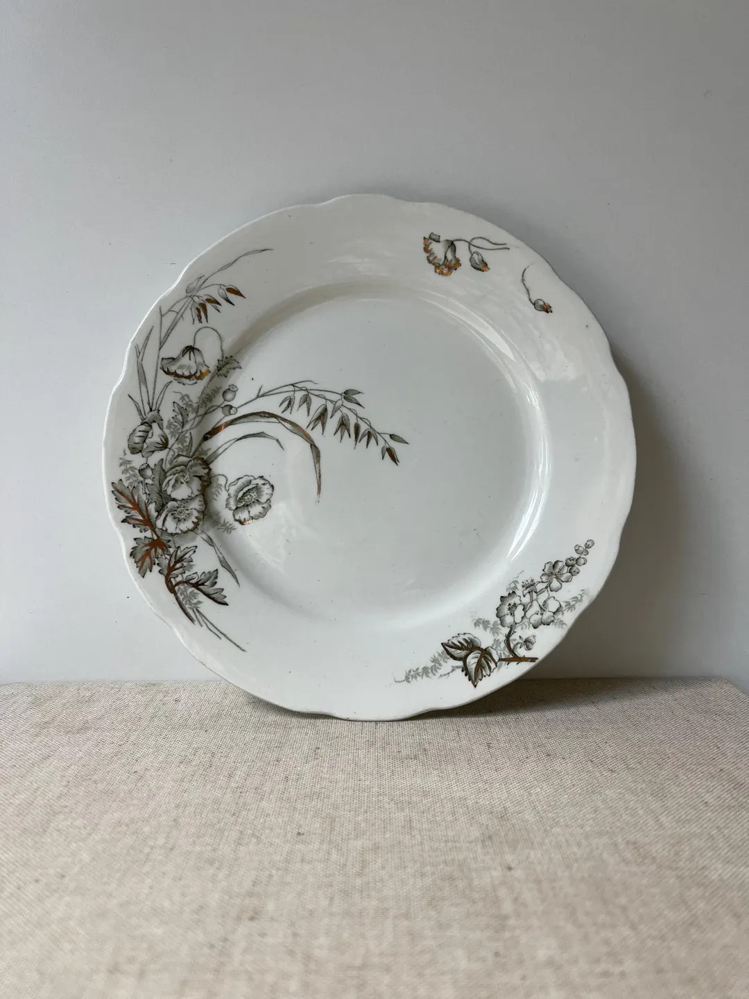 Antique Floral Transferware Plate – H. Edwards Porcelaine De Terre, England – Botanical Brown... | Etsy (US)