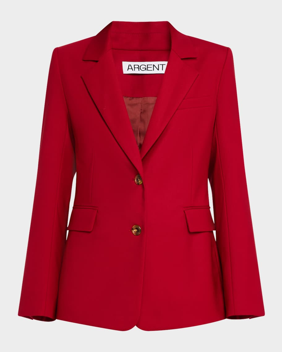 ARGENT Two-Button Seasonless Wool Blazer | Neiman Marcus