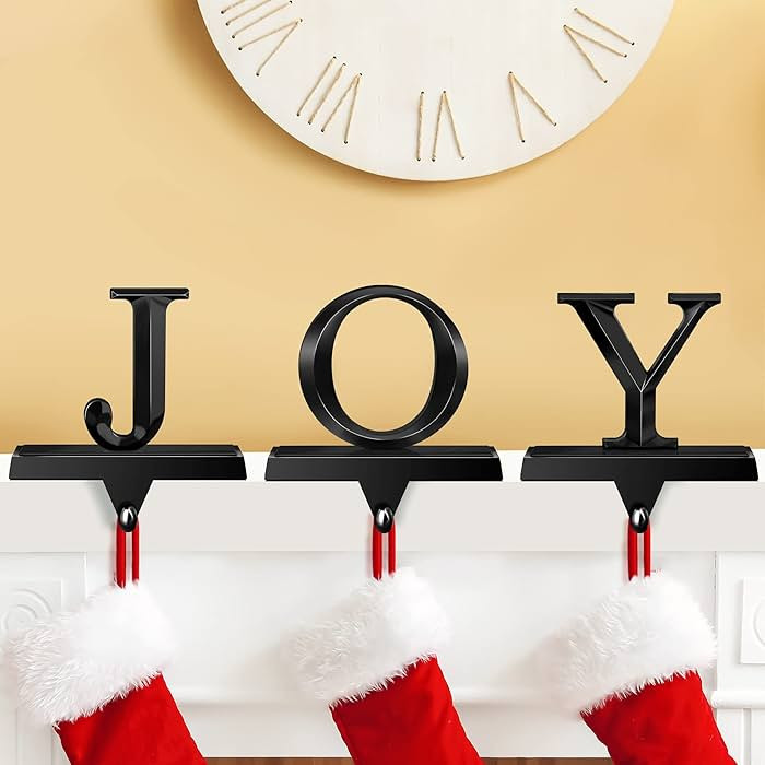 MCEAST Pack of 3 Christmas Stocking Holders Metal Mantel Stocking Clips Fireplace Stocking Hanger... | Amazon (US)