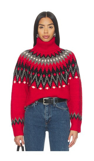 Polo Ralph Lauren Fair Isle Wool Blend Turtleneck Sweater in Red. - size M | Revolve Clothing (Global)