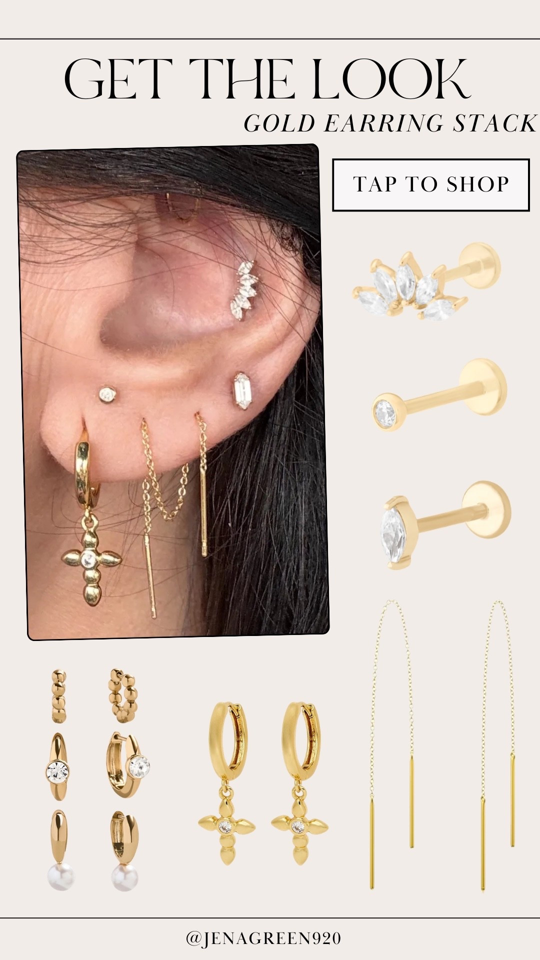 Gold Earring Stack | Cross Earrings |  Flat Back Earrings

#LTKootd #LTKSeasonal